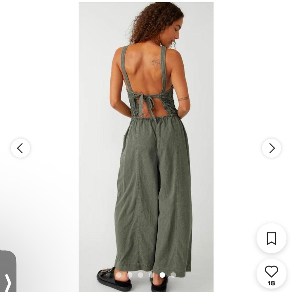 Free People Women's Olive Green Jumpsuit - Picture 4 of 13